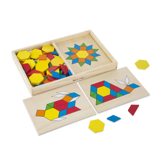 Melissa & Doug Pattern Blocks and Boards Classic Toy 120-Piece Set