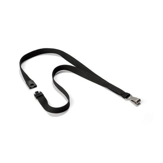 Durable Premium Textile Lanyard - Black - 10 Pack