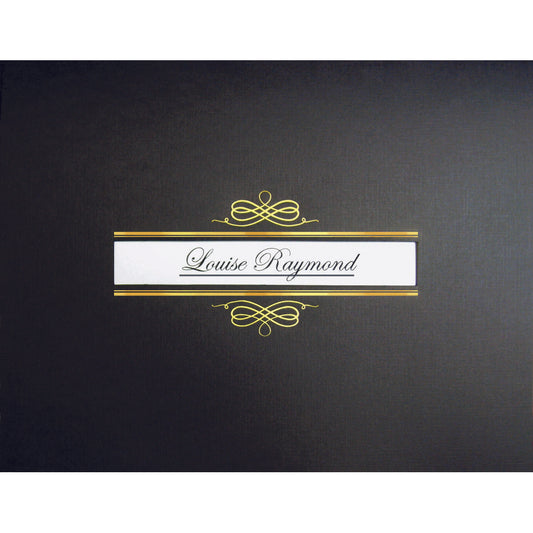 Porte-certificat First Base St. James Regent avec fenêtre, 80 lb, noir, 8 1/2" x 11", 5/paquet