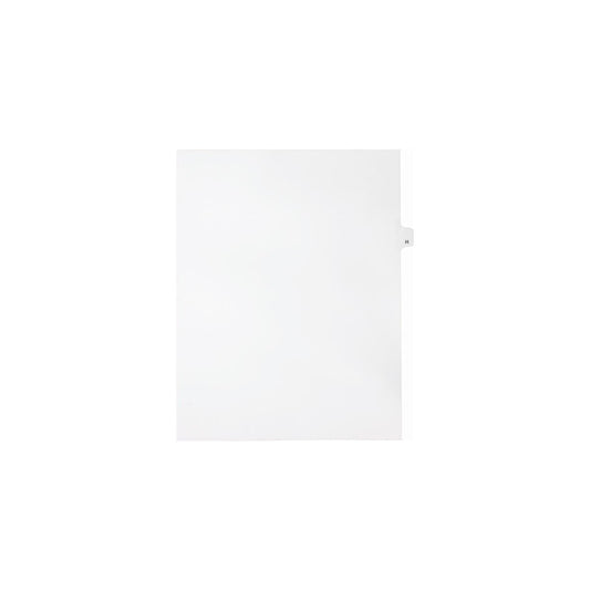 Onglets Sterling Alpha Singles, lettre H, blancs, format lettre, coupe 1/26e, paquet de 25