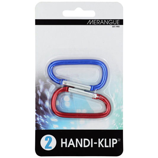 Merangue Handi-Klip Carabiners Clips - Red/Blue - 2 Pack