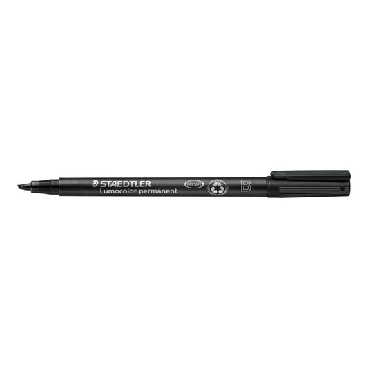 Marqueur permanent Staedtler Lumocolor Dry-Safe - Pointe biseautée large - Noir