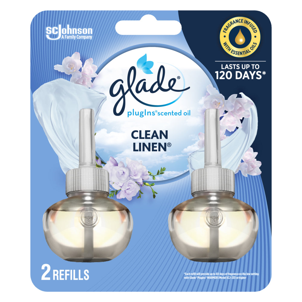 Recharge d'huile parfumée Glade Plug-ins - Linge propre - Lot de 2