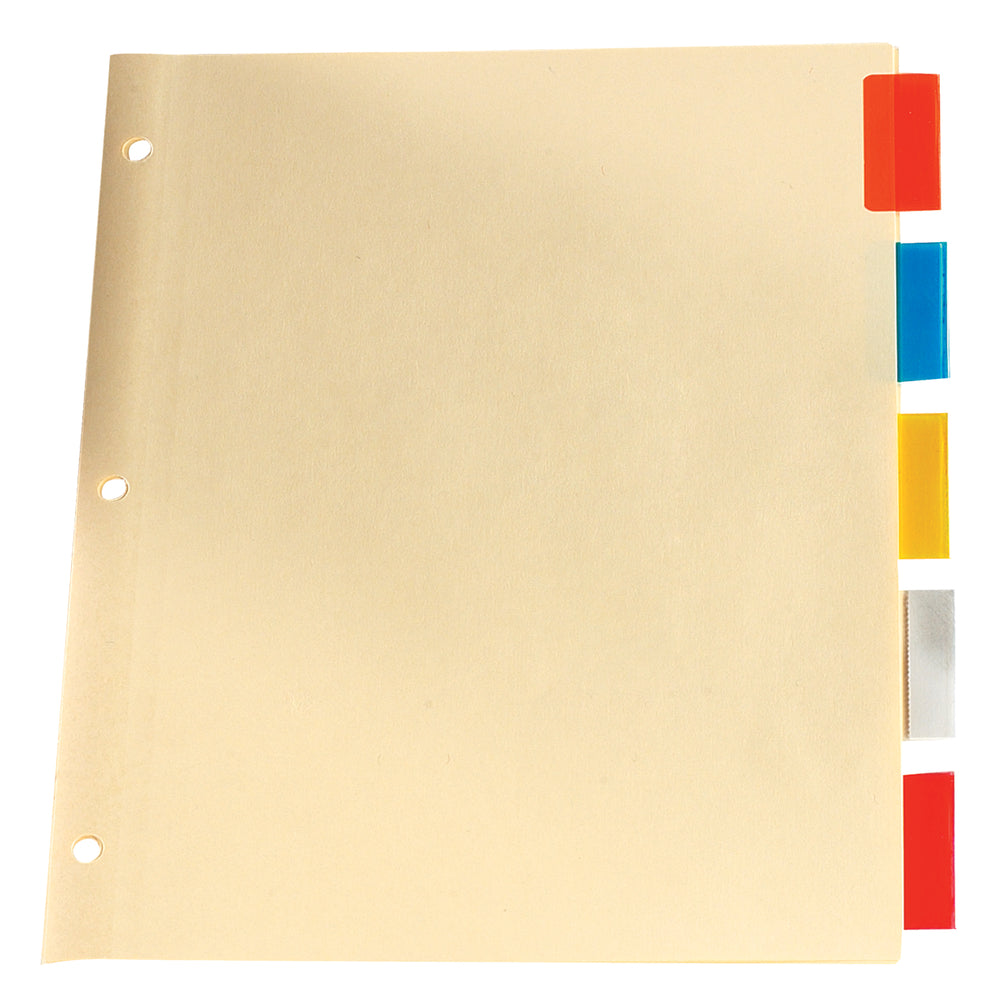 Intercalaires à onglets insérables Oxford Premium - 5 onglets - Format lettre - Couleurs assorties
