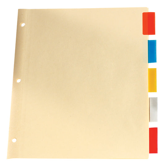 Intercalaires à onglets insérables Oxford Premium - 5 onglets - Format lettre - Couleurs assorties