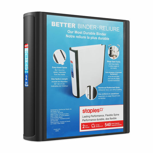 Staples Better Binder - 2" - Black