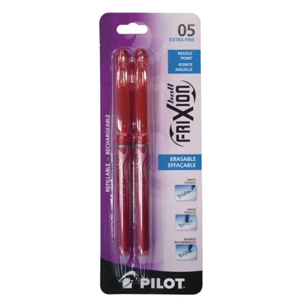 Pilot Frixion Point Erasable Gel Pens - 0.5mm - Red - 2 Pack