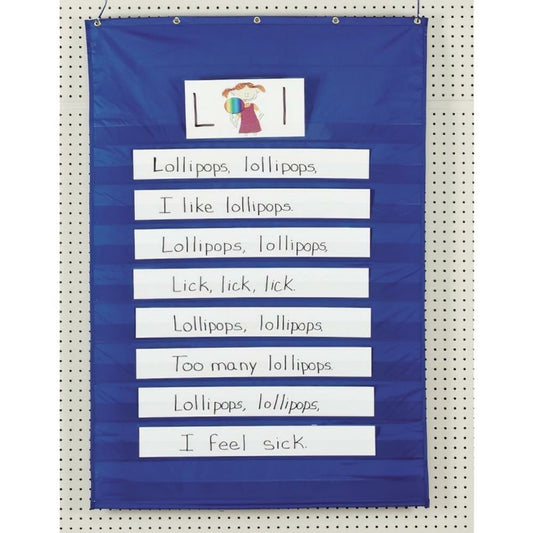 Pacon Standard Pocket Chart, Blue, 86.4 x 127cm