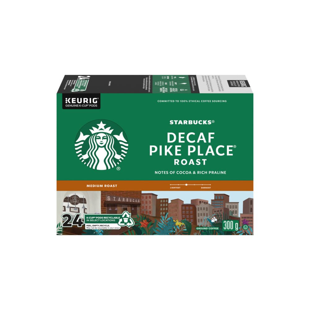 Starbucks Decaf Pike Place Roast Coffee K-Cup Pods - Medium - 24 Pack