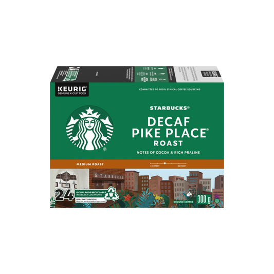 Starbucks Decaf Pike Place Roast Coffee K-Cup Pods - Medium - 24 Pack