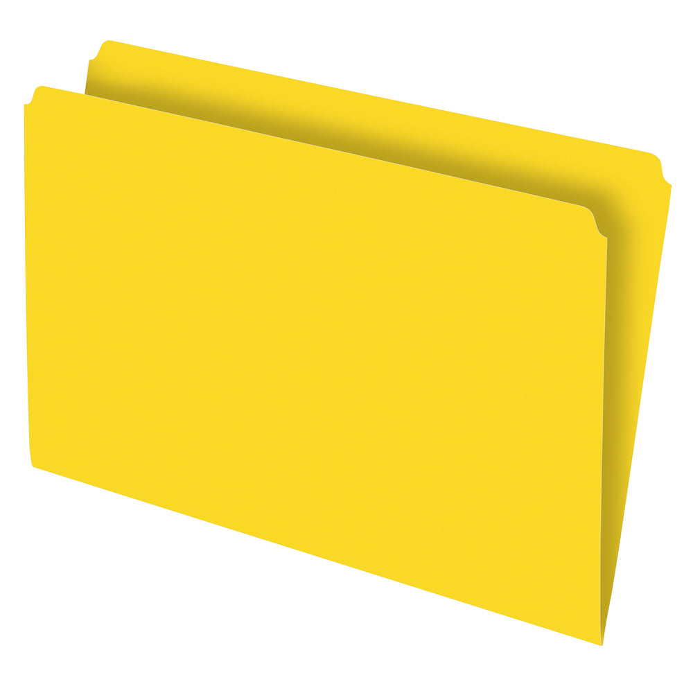 Pendaflex Straight Cut Vertical Coloured File Folders - Legal Size - Yellow - 100 Pack