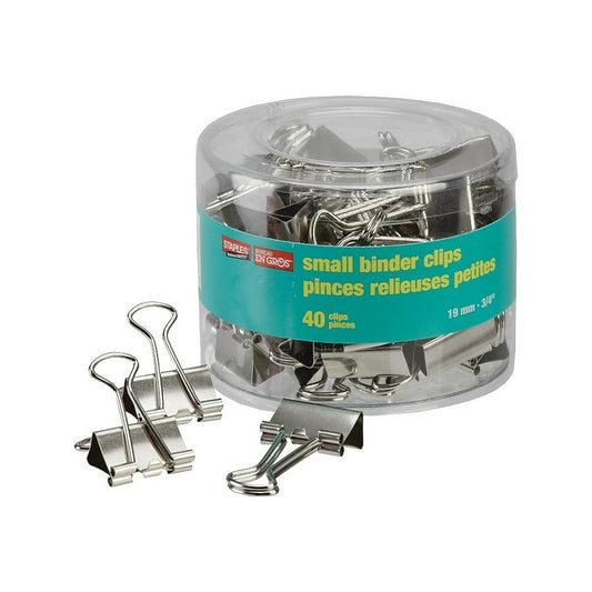 Pinces à reliure Staples - Petites 3/4" - Argent - Paquet de 40