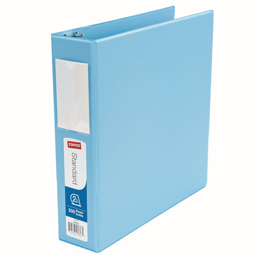 Staples Standard 2" Round Ring Binder - Light Blue