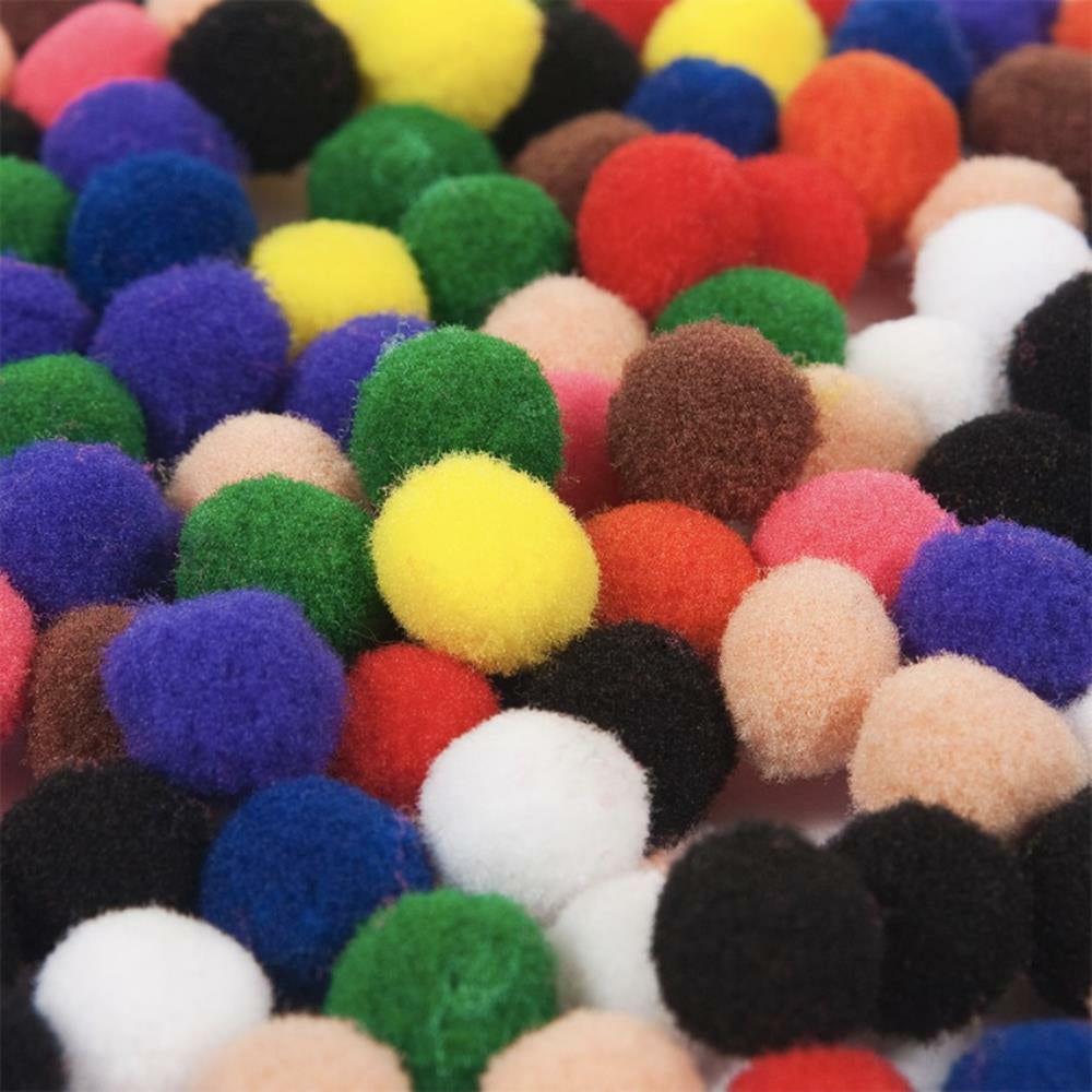 Pompons, 1,27 cm. Couleurs assorties. Sachet de 100.