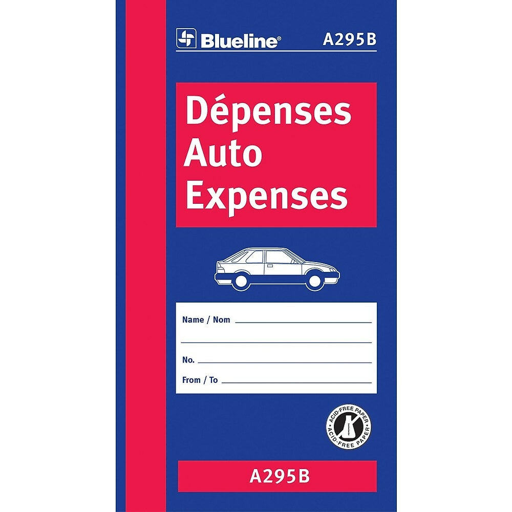 Carnet de notes de frais automobiles Blueline, bilingue