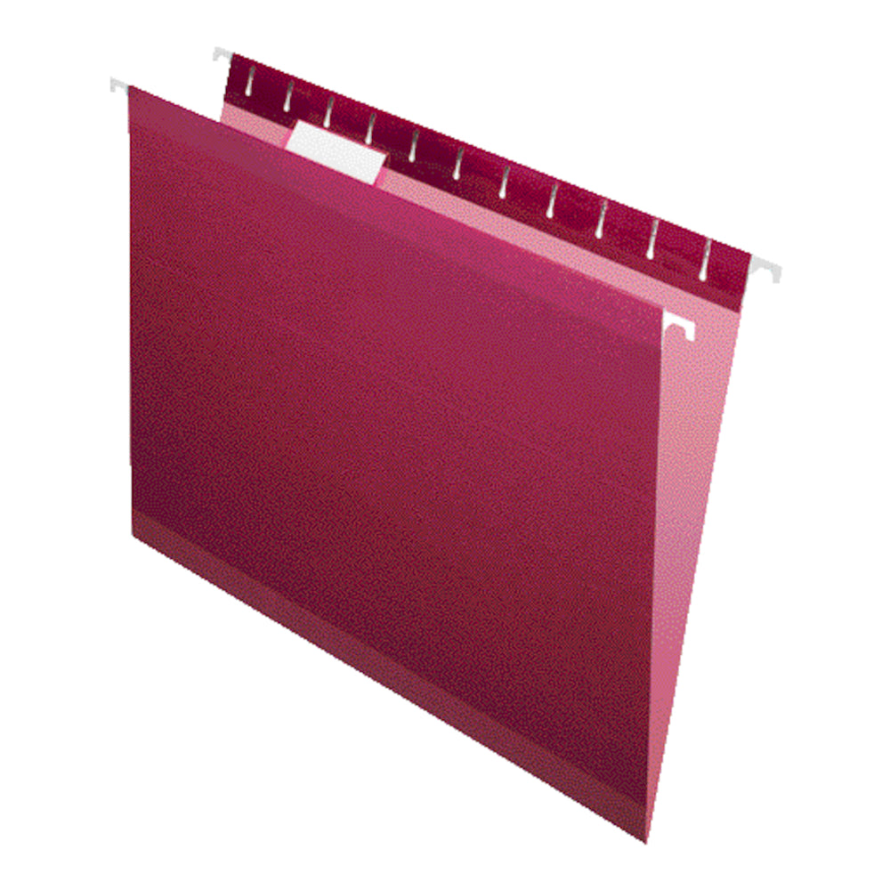 Chemises suspendues Pendaflex Reversaflex Premium couleur bordeaux - Format lettre - Paquet de 25