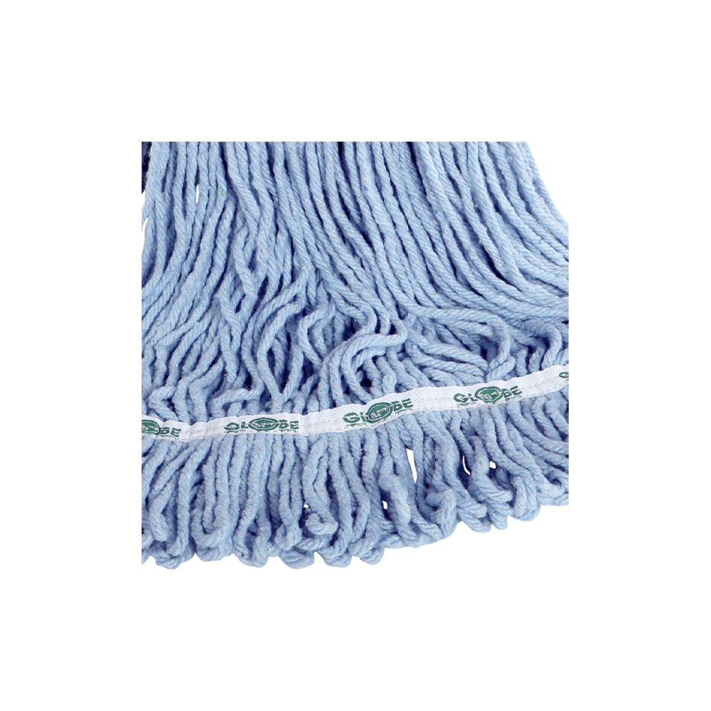 Globe Commercial Syn-Pro Synthetic 5” Wide Band Wet Looped End Mop -  Blue