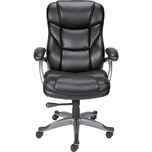 Fauteuil de direction à dossier haut en cuir reconstitué Staples Osgood - Noir