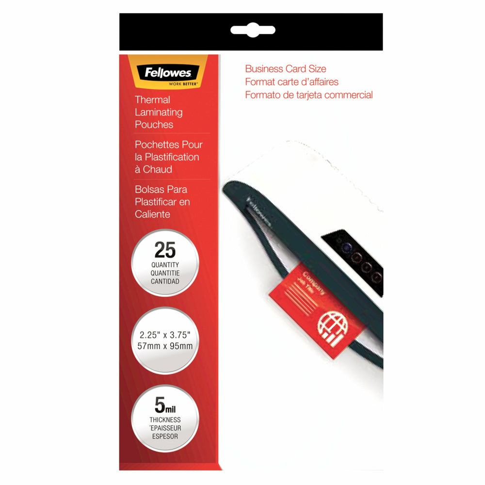 Fellowes Business Card Laminating Pouches - 5 mil - 25 Pack