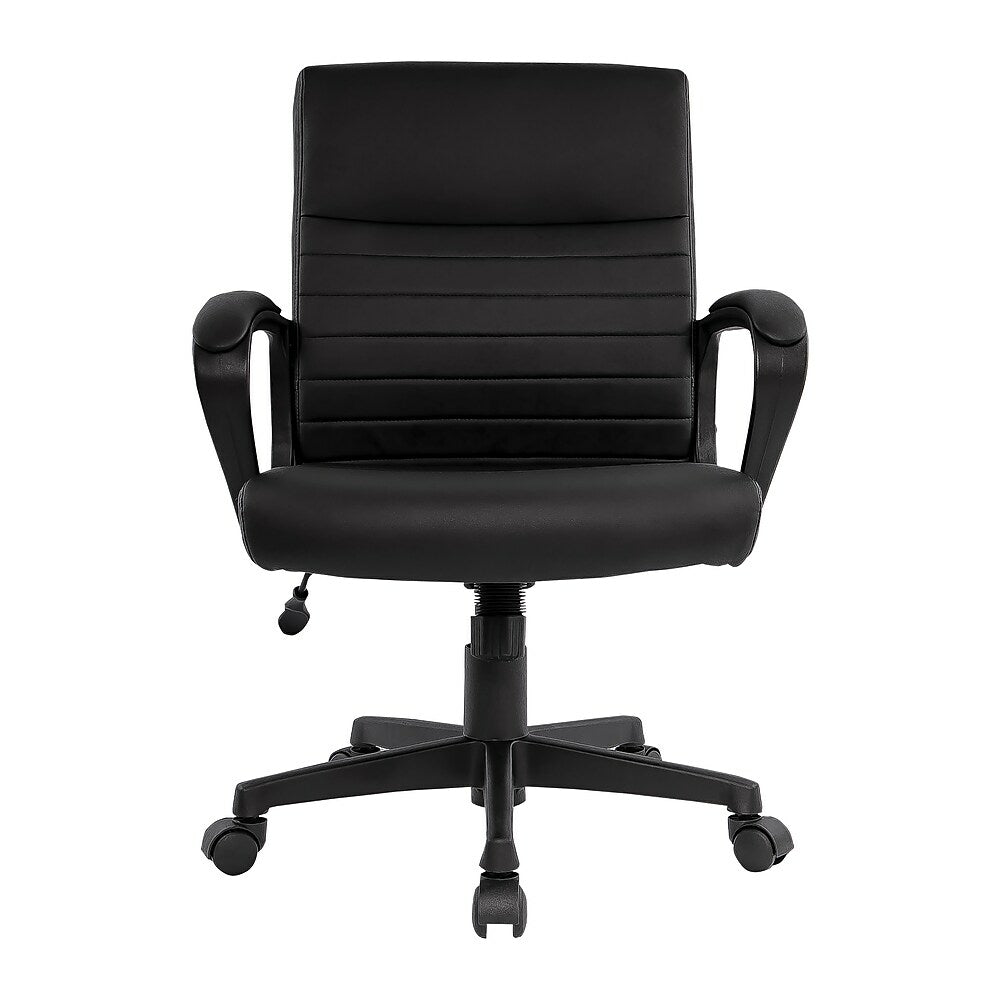 Chaise de direction Staples Tervina Luxura à dossier moyen, noire