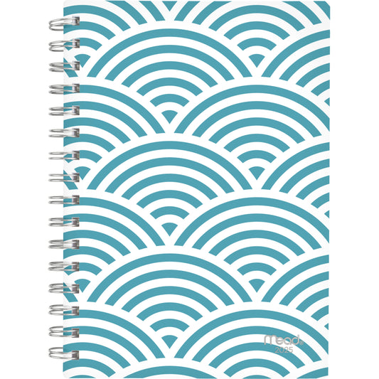 Mead 2025 Teal Arch Weekly/Monthly Planner - 8-1/2" H x 5-1/2" W - Teal - Bilingual