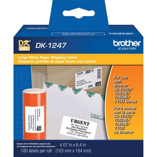 Brother DK1247 Large Shipping Labels - 4" x 6" - 180 Pack