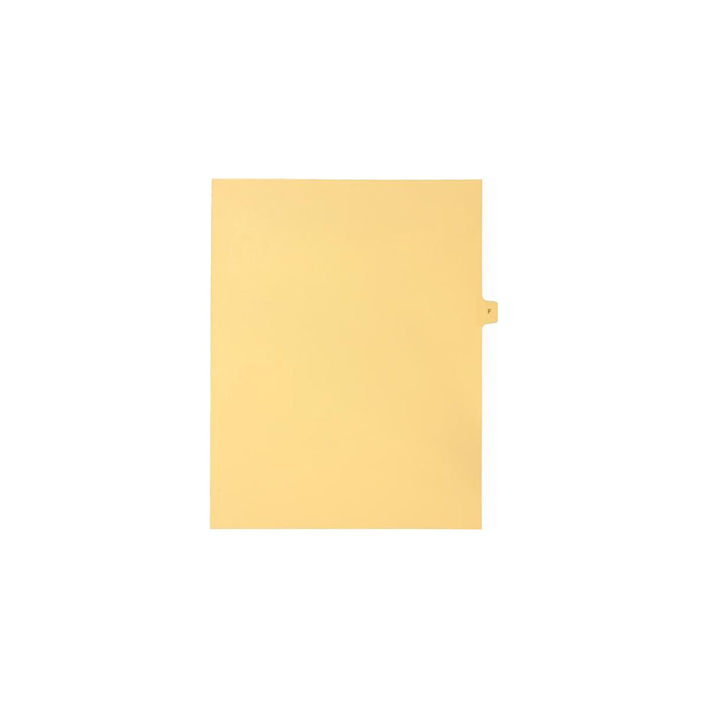 Onglets Sterling Alpha Singles, lettre F, chamois, format lettre, coupe 1/15e, paquet de 25
