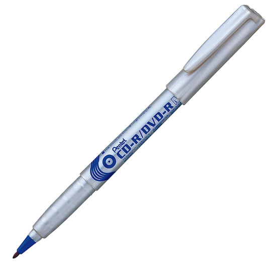 Marqueur permanent Pentel pour CD-R/DVD-R - Pointe fine - Bleu