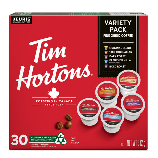 Capsules K-Cup Tim Hortons Variety Pack - Paquet de 30