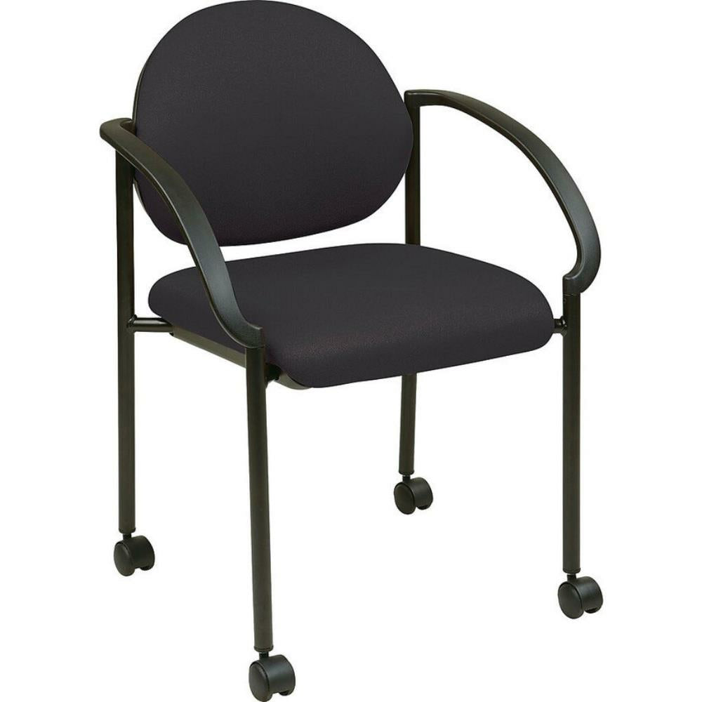 Worksmart Stacking Chair black with casters