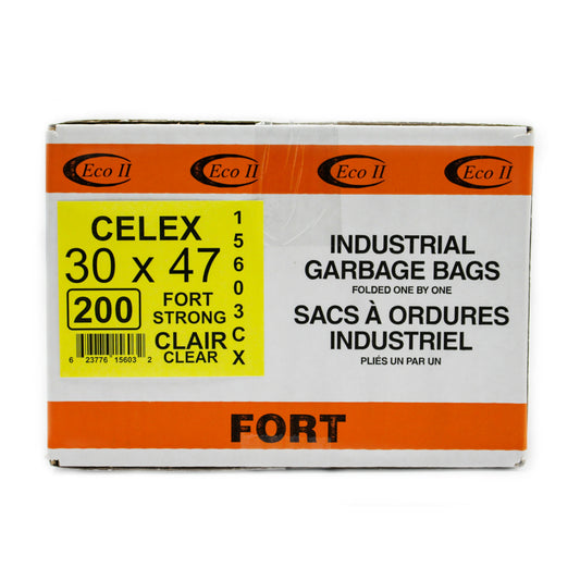 Eco II Garbage Bags - 30" x 47" - Strong - Clear Tint - 200 Pack