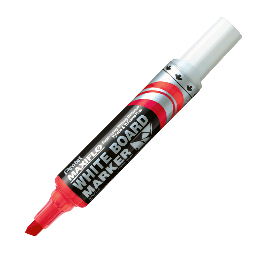 Marqueur pour tableau blanc Pentel Maxiflo - Pointe biseautée large - Rouge