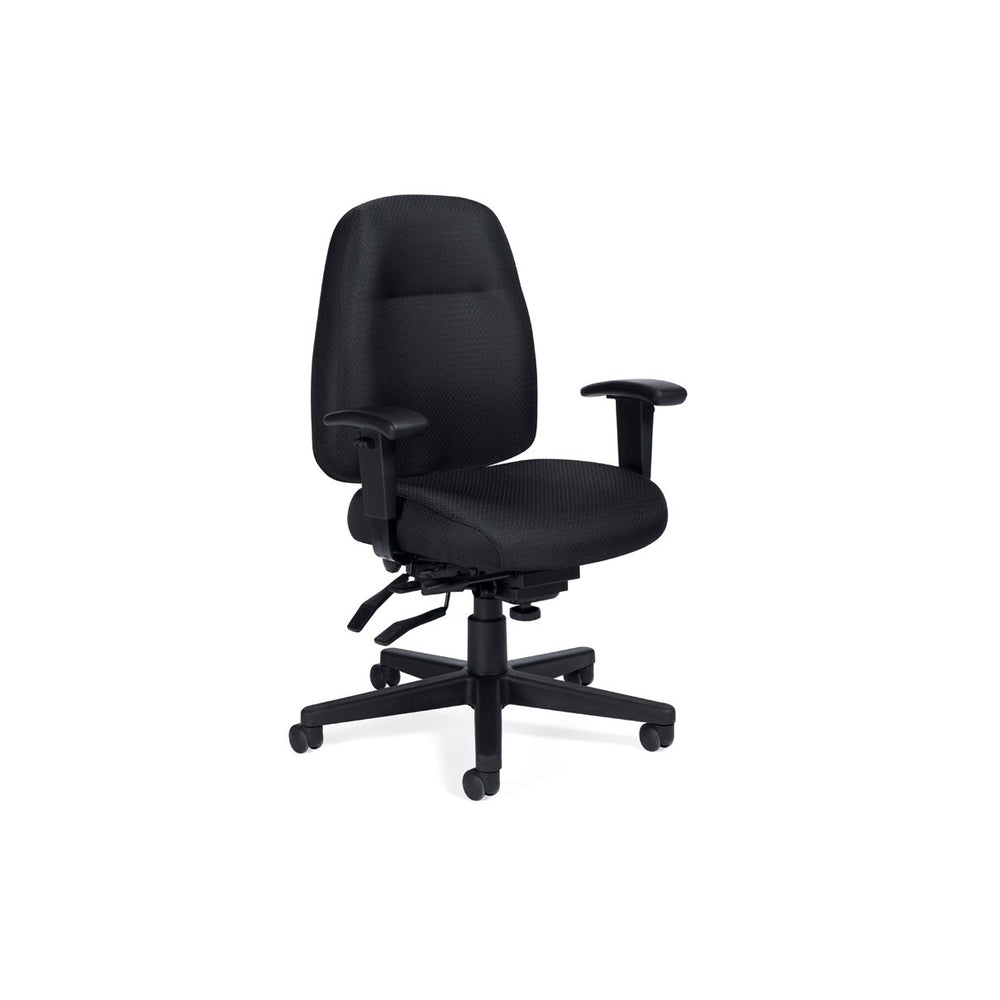 Fauteuil multi-bascules Global Full-Time à dossier moyen et roulettes pour sols durs - Waterfall Dance