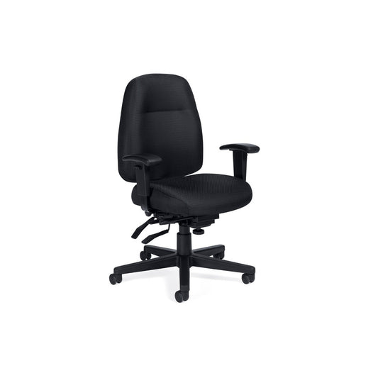 Global Full-Time Medium Back Multi-Tilter Chair with Hard Surface Flooring Casters - Waterfall Dance