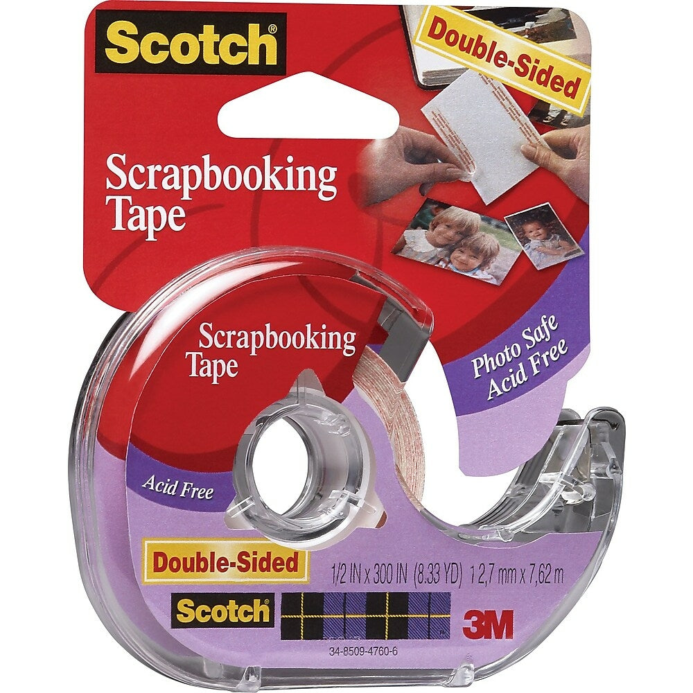 Ruban adhésif double face Scotch pour scrapbooking, 1/2" x 300"