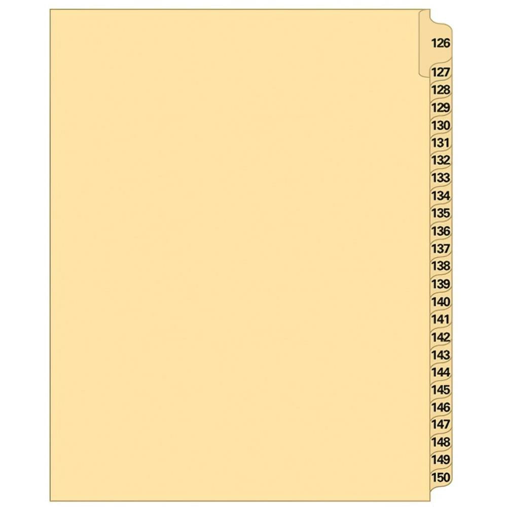 Supreme Litigation Tabs 25th Cut Numeric Set 11" Buff #126-150