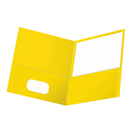 Oxford Textured Stock Twin Pocket Portfolio - Letter Size - Yellow