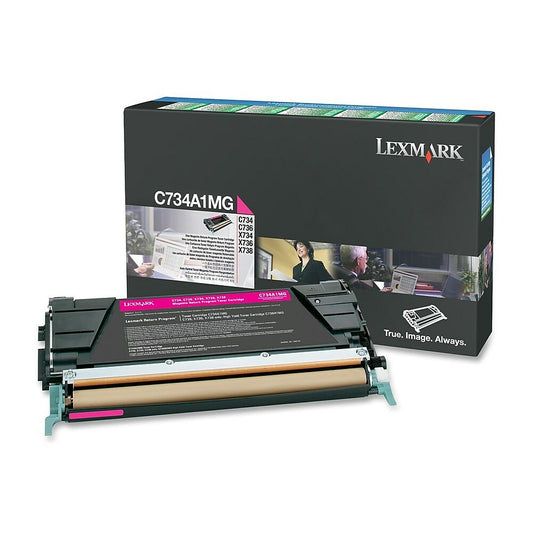 Cartouche de toner Lexmark à retourner - Laser - Rendement standard - OEM - Magenta - (C734A1MG)