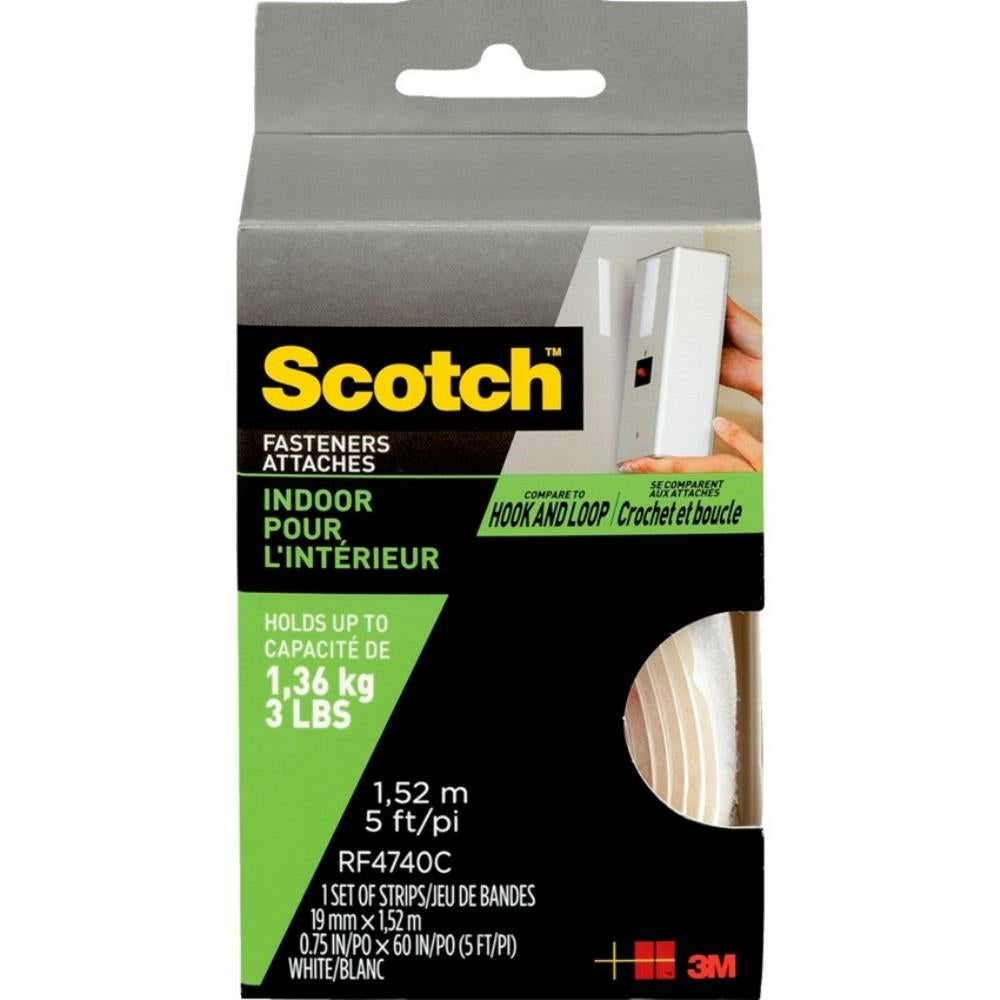 Scotch Indoor Fasteners, 3/4" x 5', White, 1 Set Pack