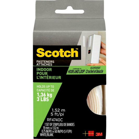 Scotch Indoor Fasteners, 3/4" x 5', White, 1 Set Pack