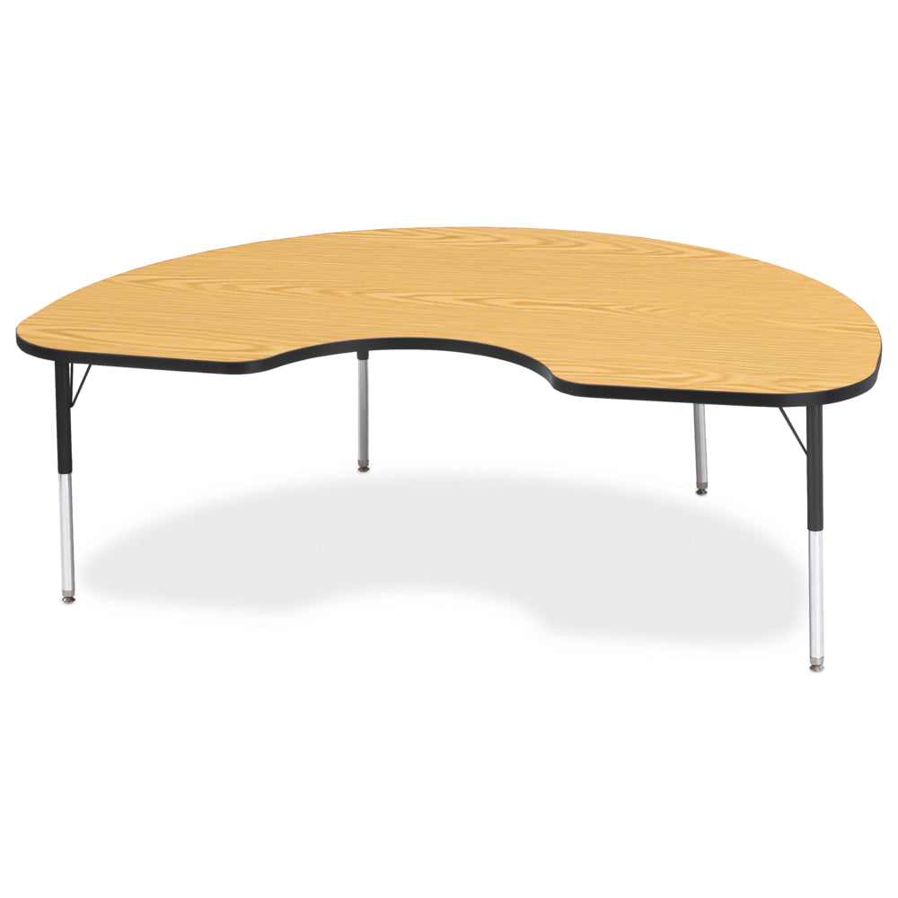 Jonti-Craft Berries Kidney Activity Table - 48" x 72" - 15-24"H - Oak/Black