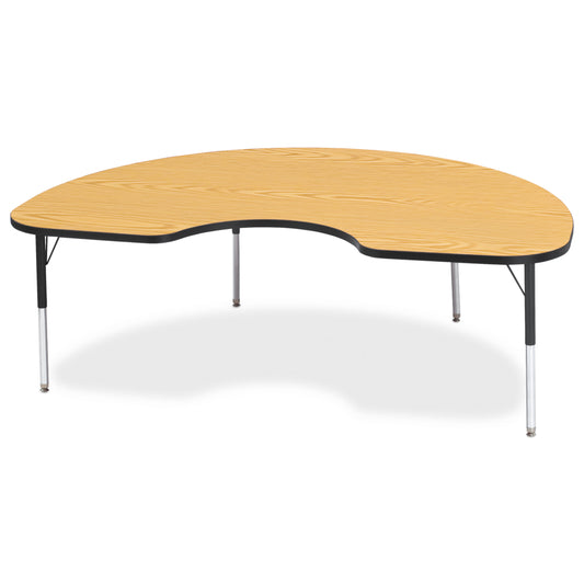 Jonti-Craft Berries Kidney Activity Table - 48" x 72" - 15-24"H - Oak/Black