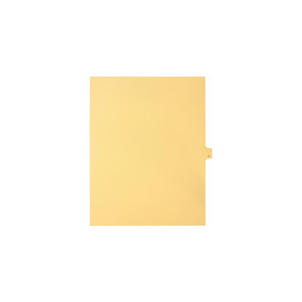 Sterling Alpha Singles Tabs, Letter N, Buff, Letter Size, 1/26th Cut, 25/pk