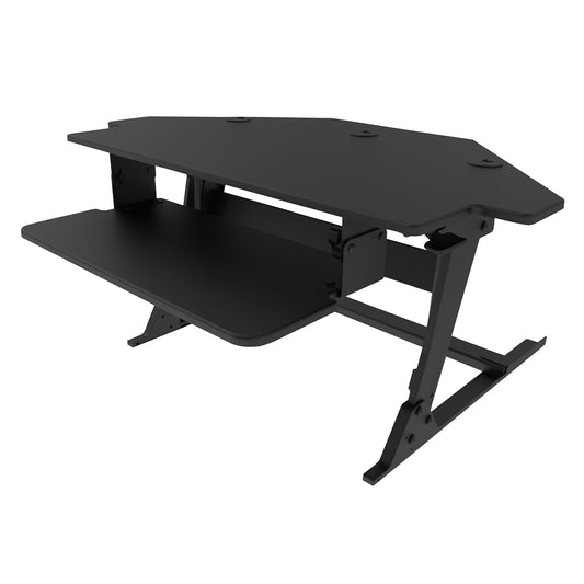 3M Precision 90 deg Corner Standing Desk - 42" D x 31.2" W x 6.2" H (106.7 cm D x 79.2 cm W x 15.7 cm H) - Black