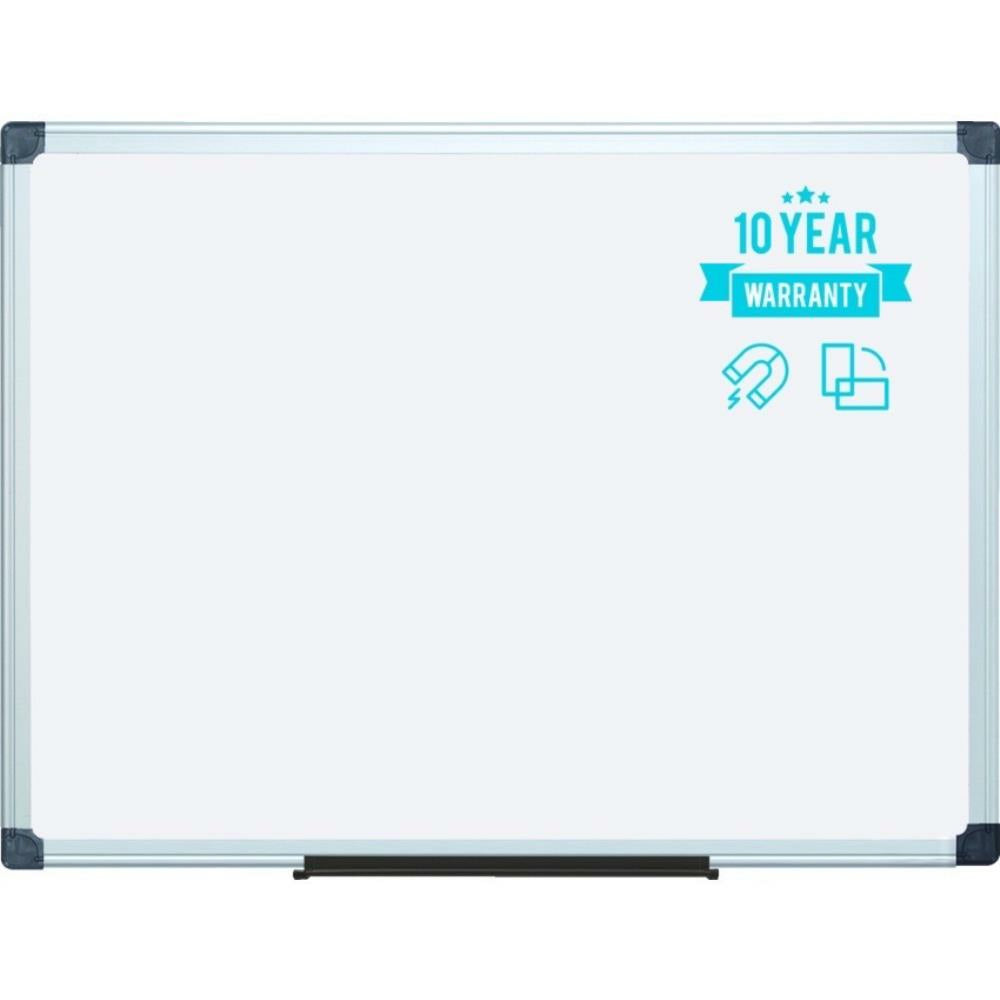 MasterVision Maya Magnetic Steel Dry-Erase Whiteboard - 48" x 72" - Aluminum Frame