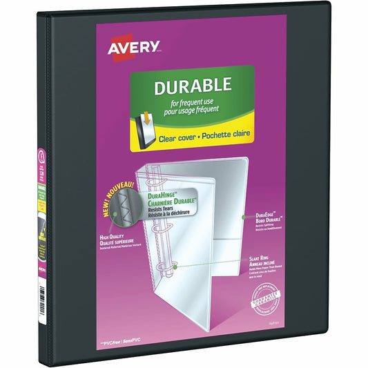 Avery Durable View Binder, 1/2" Sized Slant D Rings, Black, (34001)