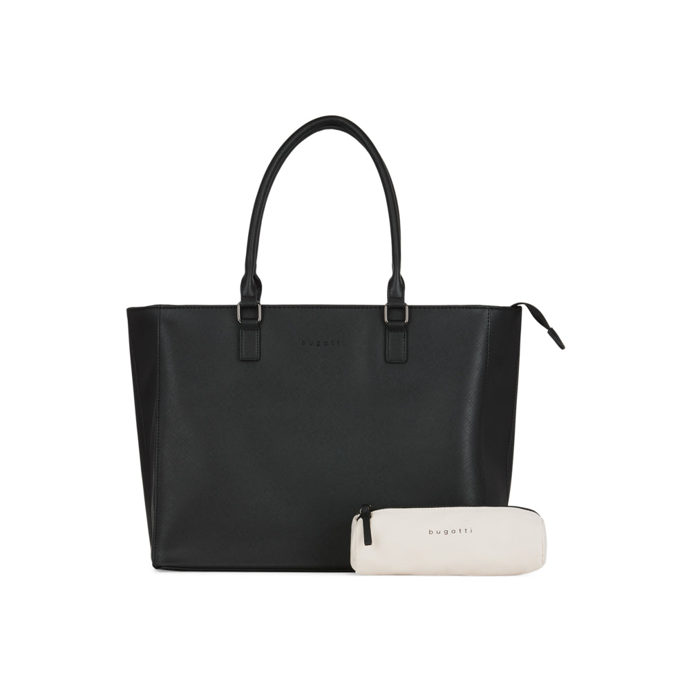 Sac fourre-tout Bugatti Saffiano - 28 x 40 x 15 cm - Noir