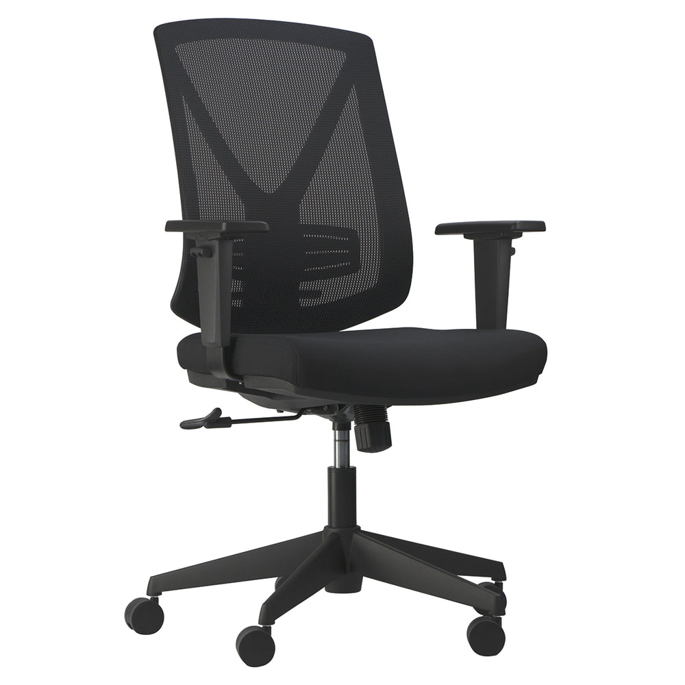 Horizon Activ Series Mid Back Mesh Syncro Tilter Task Chair with Adjustable Armrests - Black