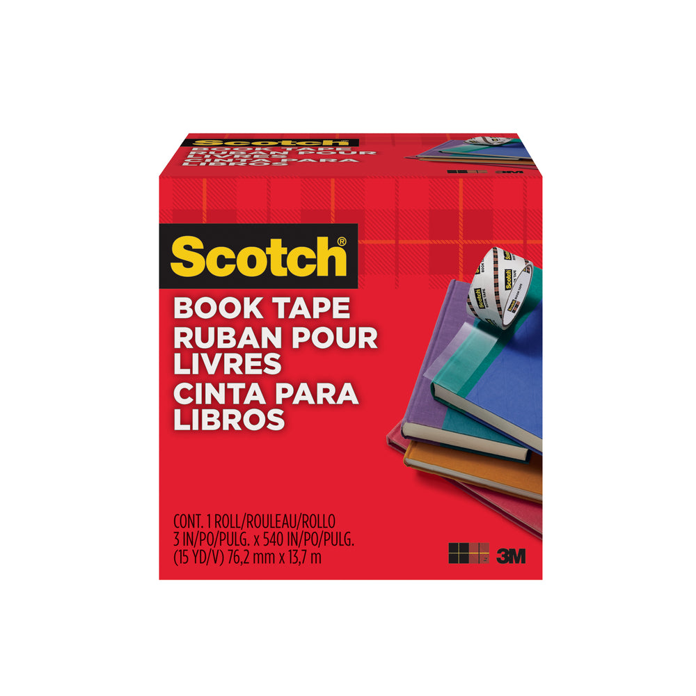 Ruban adhésif Scotch Book - 3" x 540" - Transparent