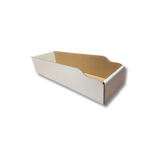 Abbey Industries Open Top Bin Boxes - White - 18" L x 6" W x 4" H - 50 Pack